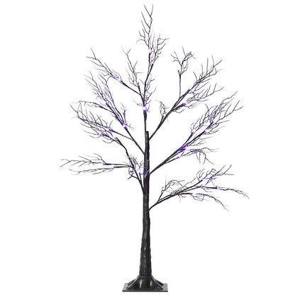 Purple Lighted Halloween Tree