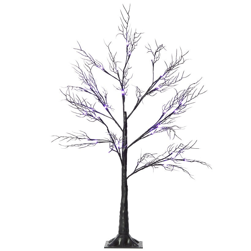 Purple Lighted Halloween Tree