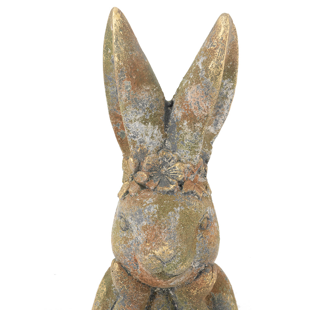6.7x5.9x15.2" Antique Rabbit Figurine - image 3