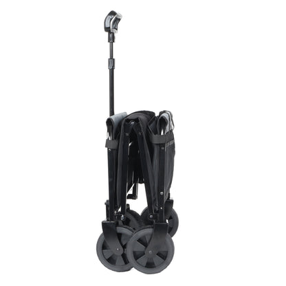 Collapsible Wagon with Wheels - 3 in 1 Lightweight Utility Camping Wagons Carts Foldable with 220lbs Weight Capacity, Cup Holders, for Pet Riding, Groceries, Camping, Shopping (Black) - image 11
