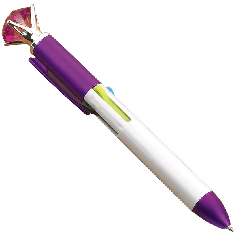 Multicolor Pen with Purple Bling