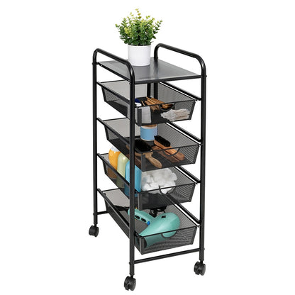 Mesh Rolling Storage Cart 4-Drawer