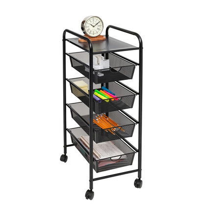 Mesh Rolling Storage Cart 4-Drawer
