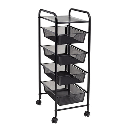 Mesh Rolling Storage Cart 4-Drawer