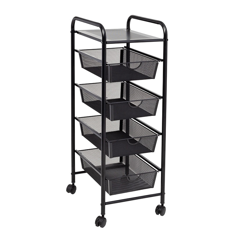 Mesh Rolling Storage Cart 4-Drawer