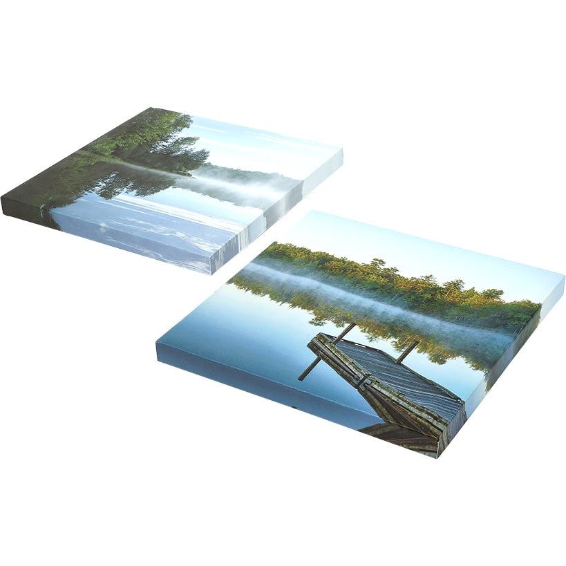 Canvas Wall Art 4 Piece Set Featuring Lake View With Boat And Dock