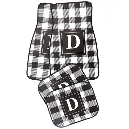 4-Pc. Monogram Plaid Car Mat Sets