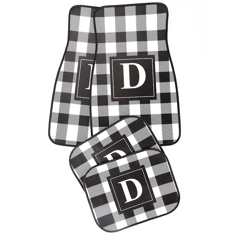 4-Pc. Monogram Plaid Car Mat Sets