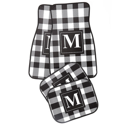 4-Pc. Monogram Plaid Car Mat Sets
