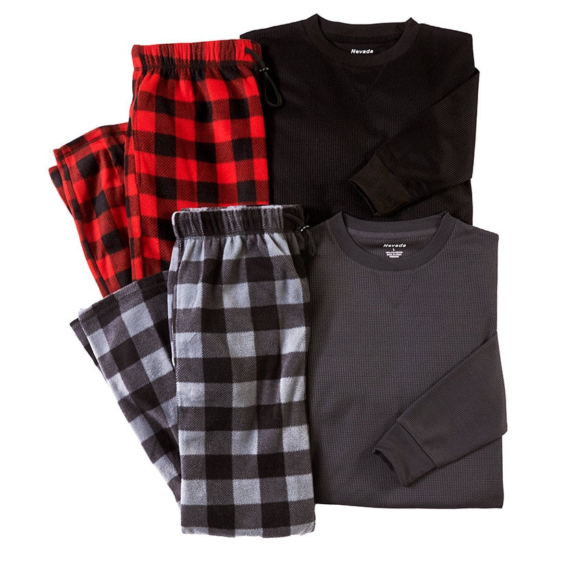 4-Pc. Thermal and Fleece Pajama Sets