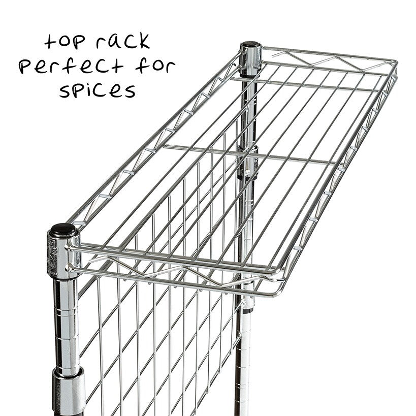 Baker's Rack with Hanging Grid Storage 4-Tier