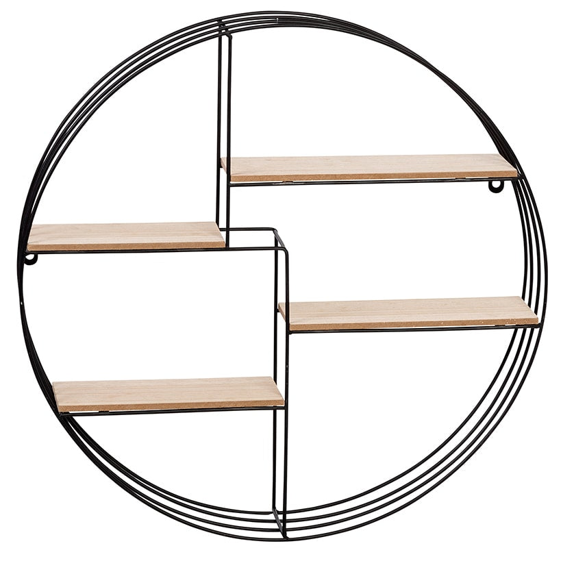 Circular Decorative Metal Wall Shelf 4-Tier