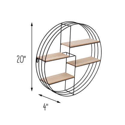 Circular Decorative Metal Wall Shelf 4-Tier