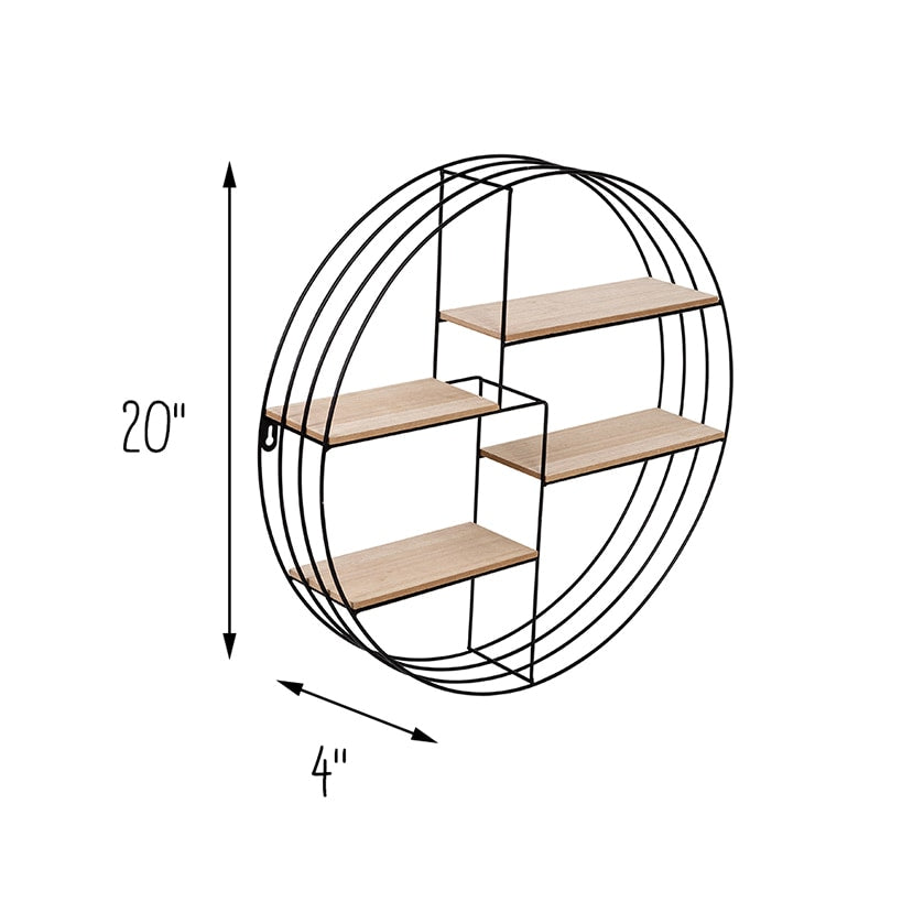 Circular Decorative Metal Wall Shelf 4-Tier