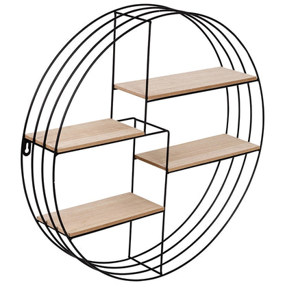 Circular Decorative Metal Wall Shelf 4-Tier