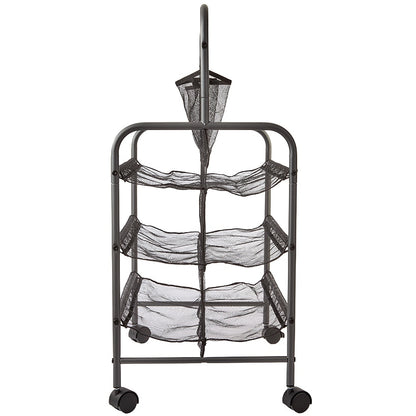 Metal Shoe Storage Rack with Wheels - 4-Tier