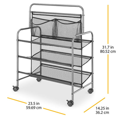 Metal Shoe Storage Rack with Wheels - 4-Tier