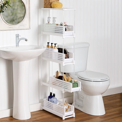 Slide Out Slim Storage Tower for Kitchen - 4 or 5 Tiers