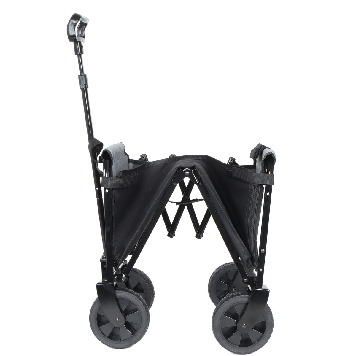 Collapsible Wagon with Wheels - 3 in 1 Lightweight Utility Camping Wagons Carts Foldable with 220lbs Weight Capacity, Cup Holders, for Pet Riding, Groceries, Camping, Shopping (Black) - image 10