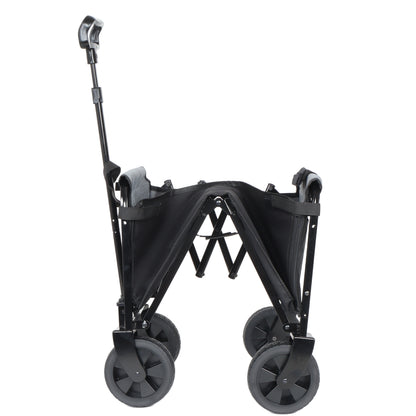 Collapsible Wagon with Wheels - 3 in 1 Lightweight Utility Camping Wagons Carts Foldable with 220lbs Weight Capacity, Cup Holders, for Pet Riding, Groceries, Camping, Shopping (Black) - image 10