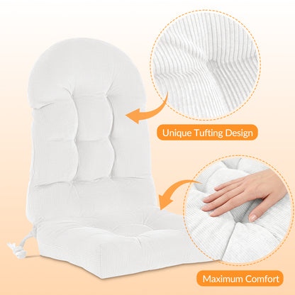 UV Resistant Indoor/Outdoor Chair Cushion - Waterproof Rocking & Adirondack Seat Pad with Elastic Back + 2 Anti-Slip Ties, Fade-Proof Design - image 12
