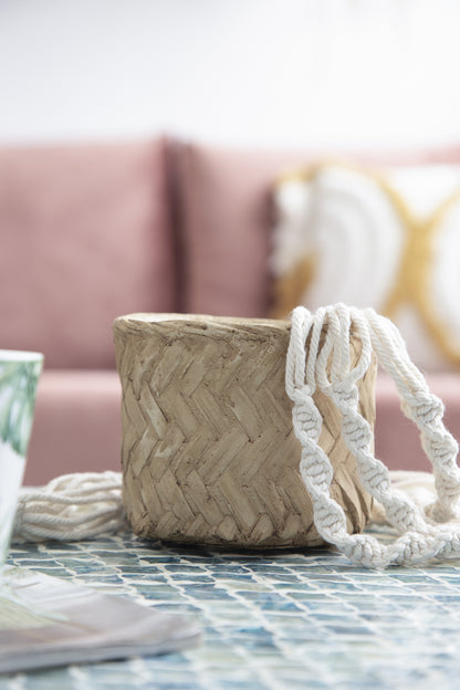 Set of 2, 5x5x4.5" Hanging Planter With Cotton Hanger, Bohemian Style - image 8