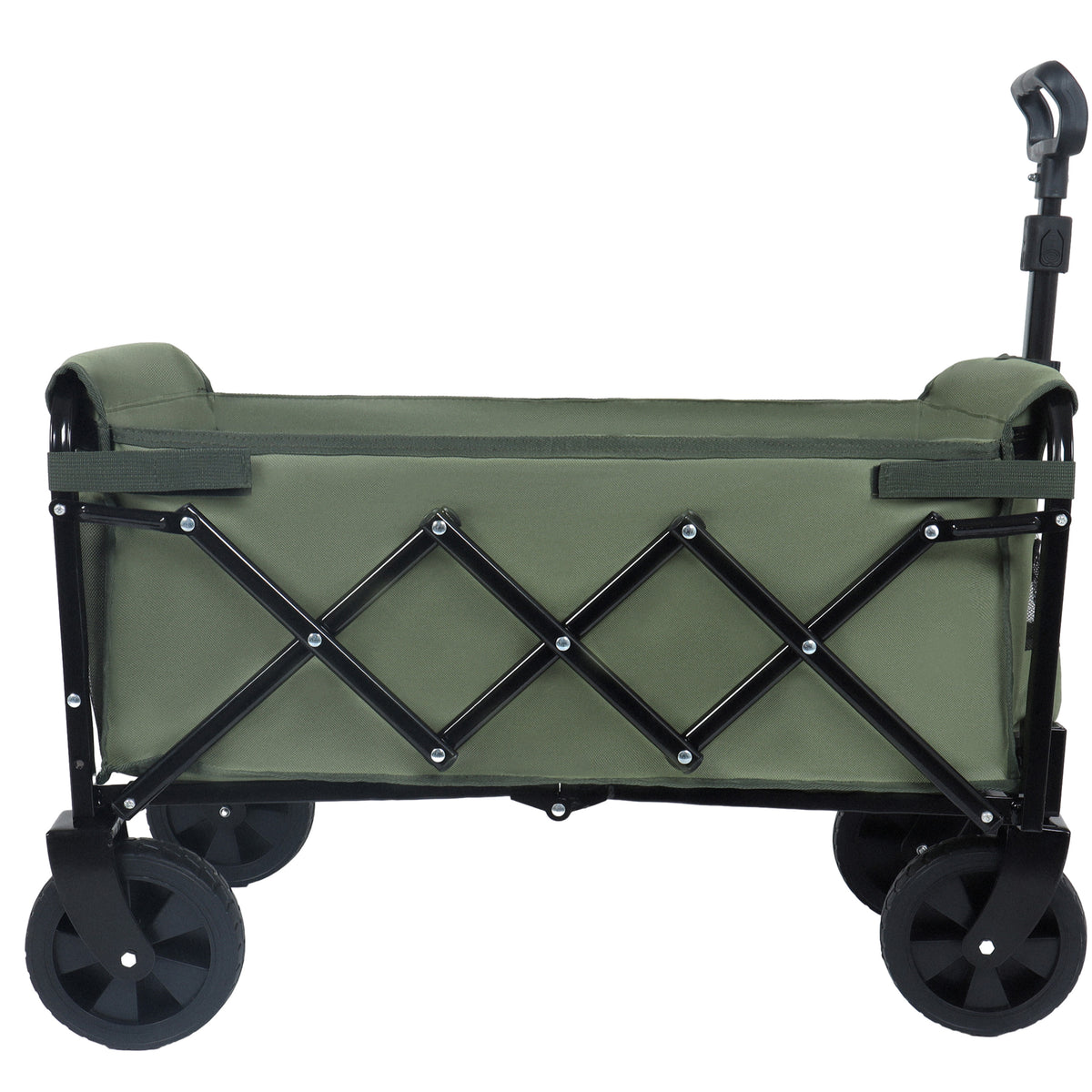 Expandable Dual-Layer Utility Wagon with 100% Extra Space - Grocery Cart for Camping, Shopping, Sports, Gardening, Fishing, Supports 225lbs, army green - image 6