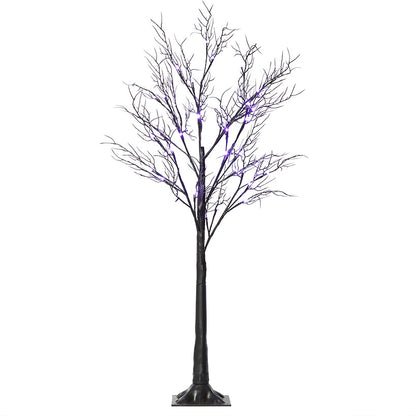Purple Lighted Halloween Tree