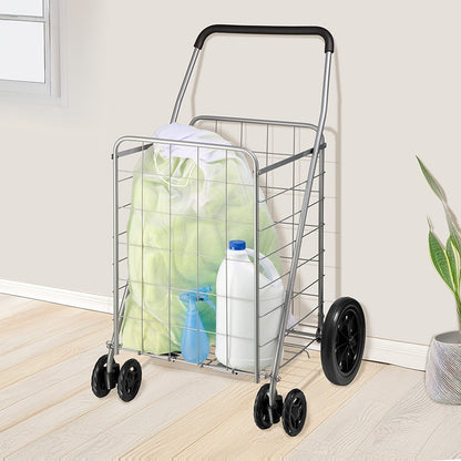 Folding Utility Cart Chrome 4 Wheel