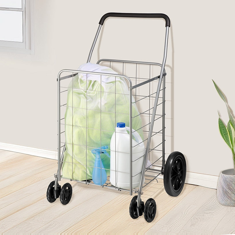 Folding Utility Cart Chrome 4 Wheel