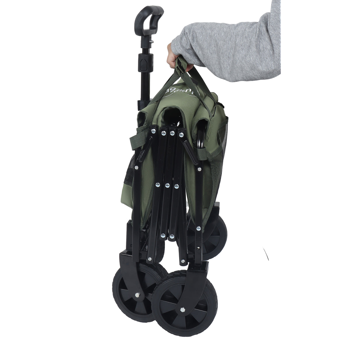 Expandable Dual-Layer Utility Wagon with 100% Extra Space - Grocery Cart for Camping, Shopping, Sports, Gardening, Fishing, Supports 225lbs, army green - image 16