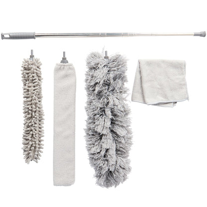 Duster Cleaning 5 PC. Set With 17" To 96" Extenable Lightweight Pole