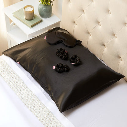 Women's Satin Sleep Gift Set - Pillowcase, Hair Ties, and Eye Mask