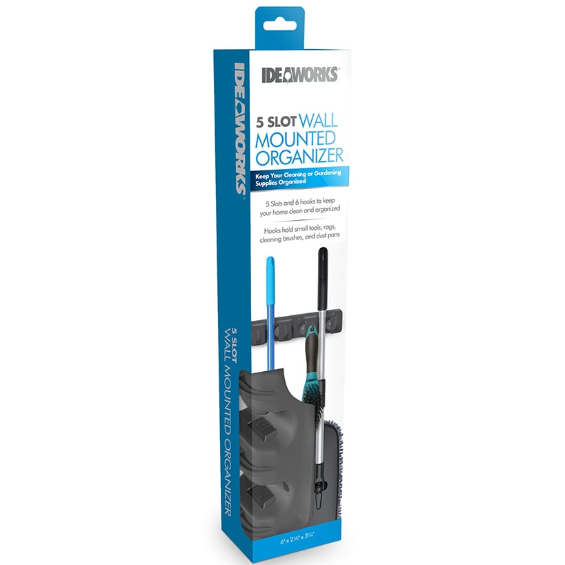 5-Slot Mop and Broom Wall Organizer