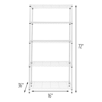 Heavy-Duty Adjustable Shelving Unit 5-Tier