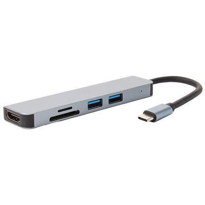 USB-C Hub 5-In-1 Compact Durable Design With HDMI TF/SD Card Readers