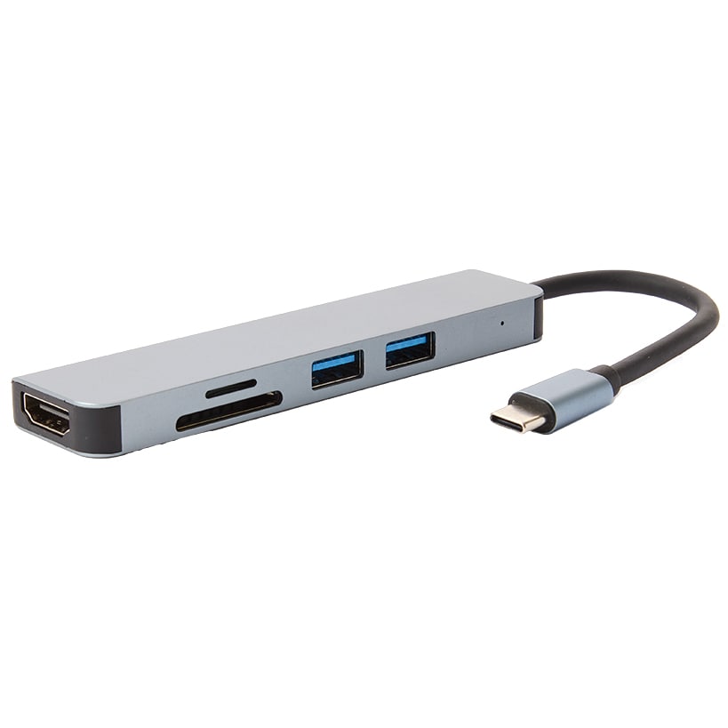 USB-C Hub 5-In-1 Compact Durable Design With HDMI TF/SD Card Readers