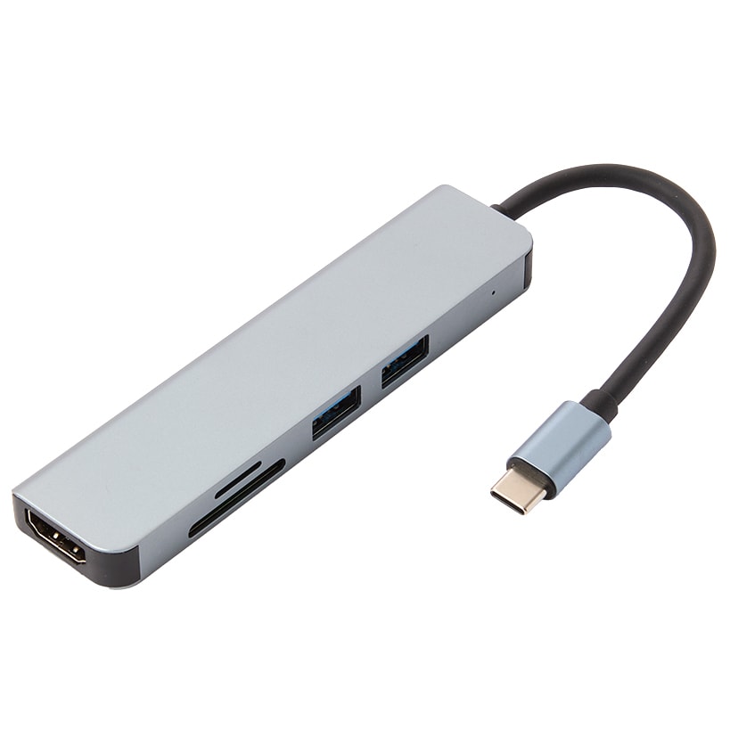 USB-C Hub 5-In-1 Compact Durable Design With HDMI TF/SD Card Readers
