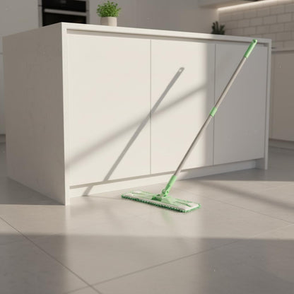 2 in 1 Dry & Wet Sweeper Mop Set With Handle – Reusable Floor Cleaning System for Hardwood, Tile & Laminate