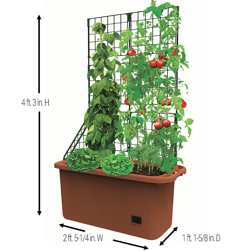 Vegetable Planter With Wheels And Trellis - 58 Inch Self Watering