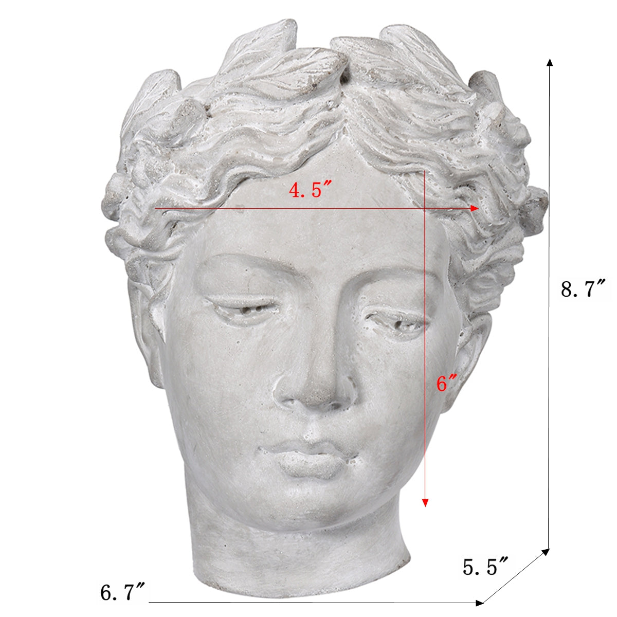 6.7x5.5x8.7" Visage Cement Wall Planter Wall Vase, Small - image 11