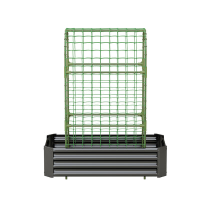 2-in-1 Raised Garden Bed with Trellis - 59" Tall Arch Planter Box for Climbing Plants, Outdoor Galvanized Metal Gardening Bed for Vegetables, Fruits, Flowers (Black, 4x2x1 Ft) - image 10