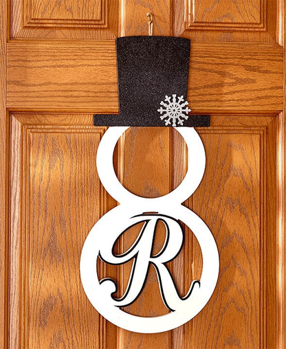 Monogram Snowman Door Hangers