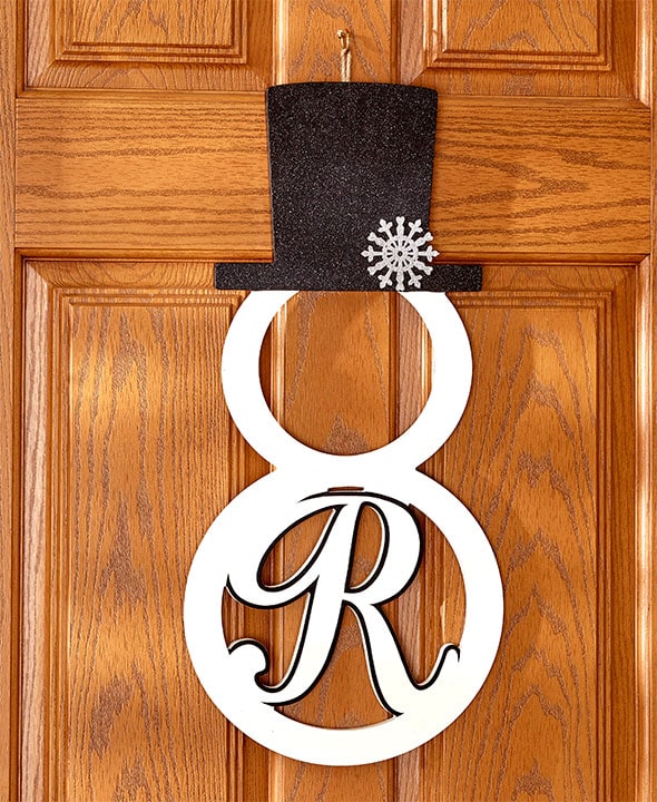 Monogram Snowman Door Hangers