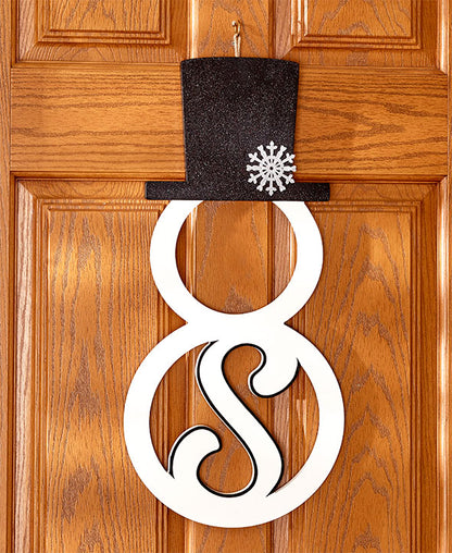 Monogram Snowman Door Hangers
