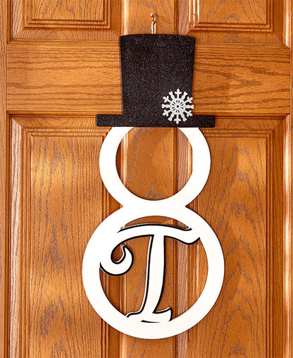 Monogram Snowman Door Hangers