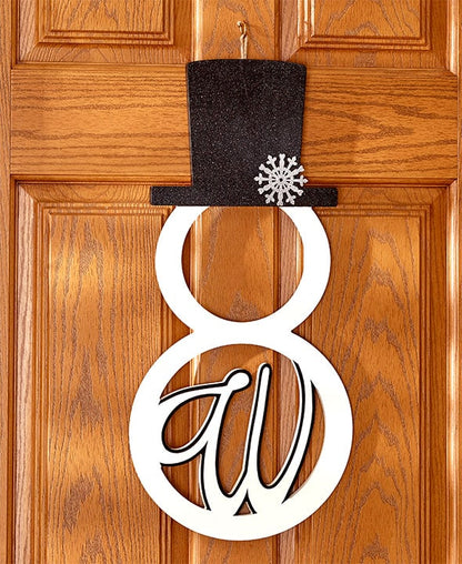 Monogram Snowman Door Hangers
