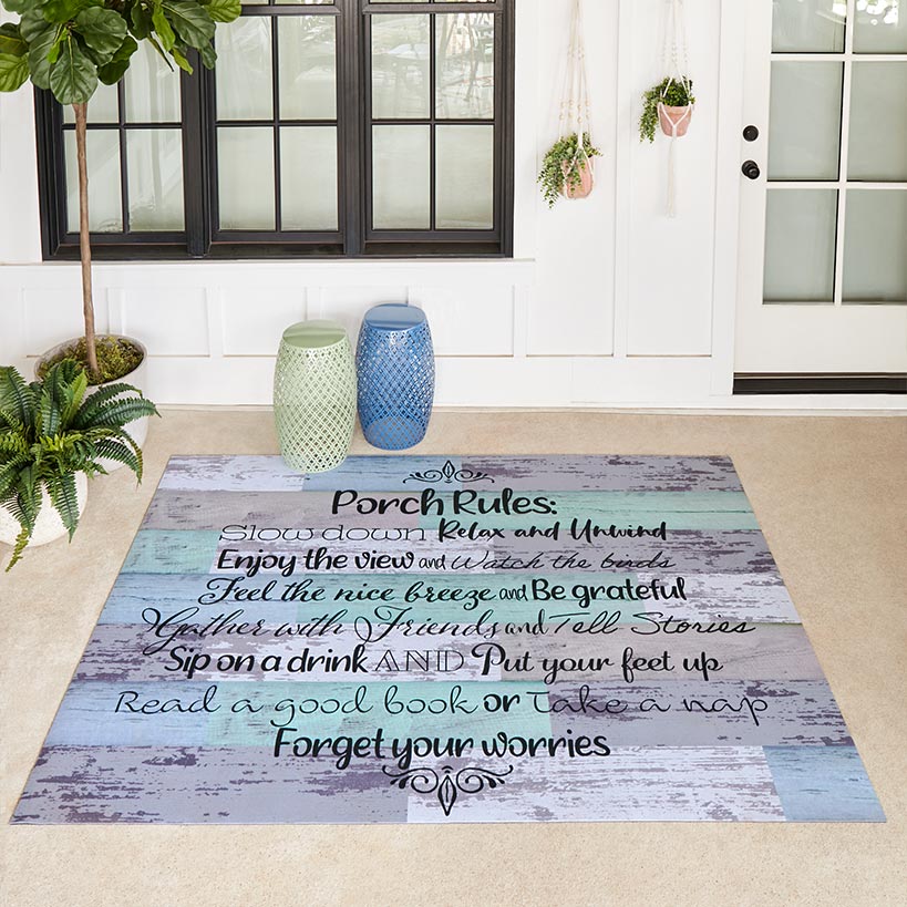 Porch Rules Indoor/Outdoor Area, Accent, or Runner Rug#select-rug_area