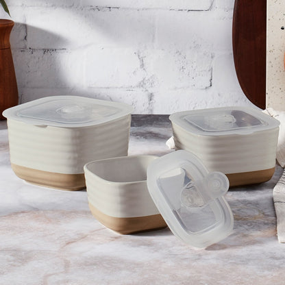 Stoneware Food Storage Container Set - 6-Pc.