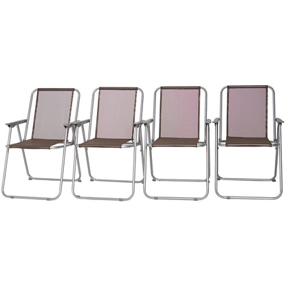 6-Pc. Outdoor Garden Glass Table Furniture Set with Chairs and Umbrella